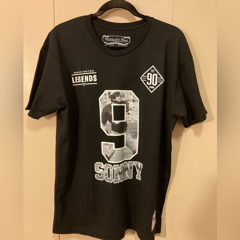 NFL Quarterback SONNY JURGENSEN COMMEMORATIVE Short Sleeve T-Shirt Men M Blk NWT